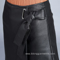 Sexy PU Leather A-line Irregularity Vent Skirt